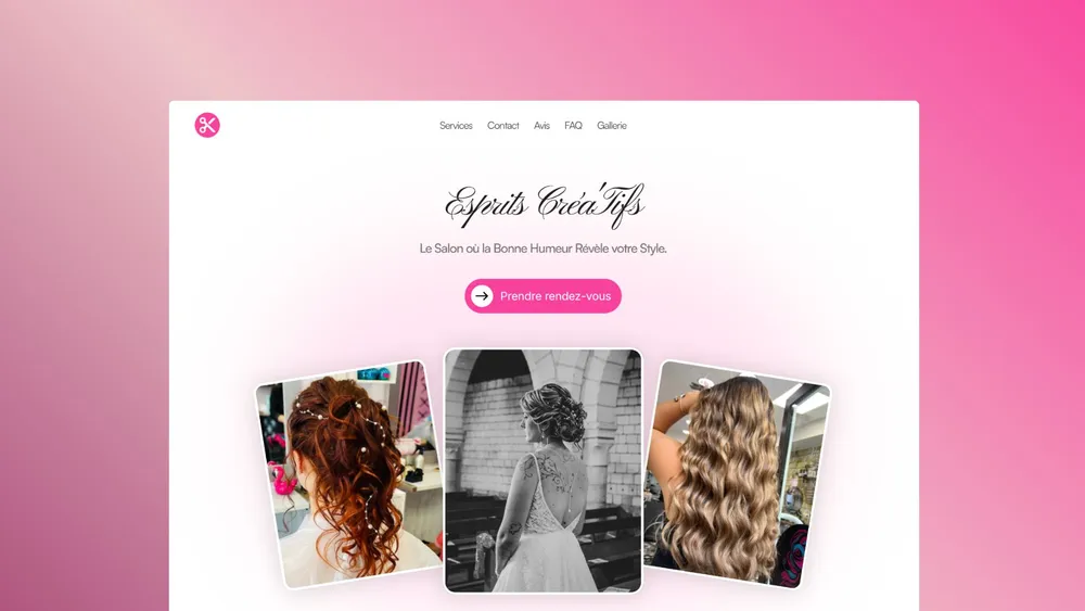 Site web vitrine pour Esprits Créa’Tifs, salon de coiffure – création LS Studio